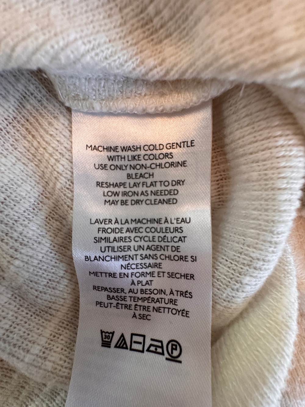 Pilcro Lightweight Cream Thermal Raglan Crewneck Top with Ruffle Detail - Picture 6 of 6